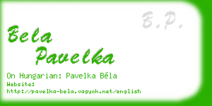 bela pavelka business card