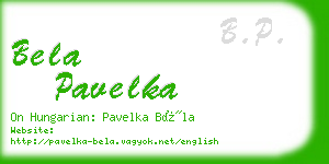 bela pavelka business card